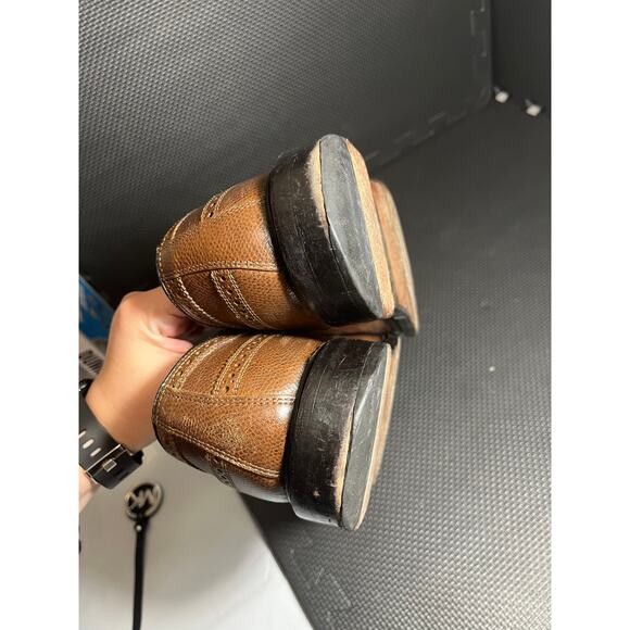 VTG FLORSHEIM IMPERIAL BROWN PEBBLED LEATHER WINGTIPS KENMOOR 11.5D - Picture 7 of 10